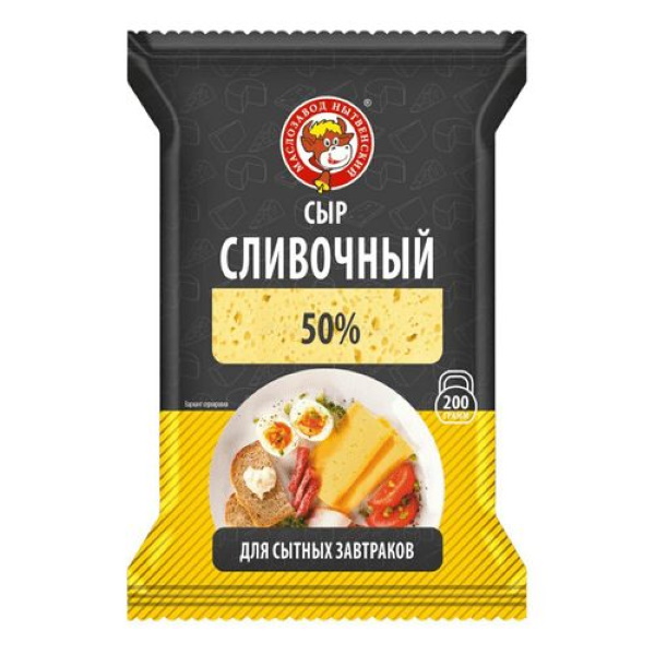 

Сыр твёрдый Маслозавод Нытвенский сливочный, кусковой, 50%, 200 г