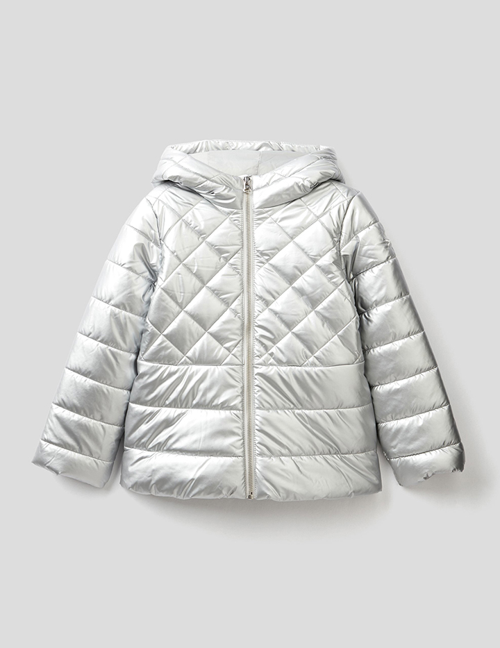 

Куртка для девочек Benetton цв. серый р.140, 21A_29BA53NY0