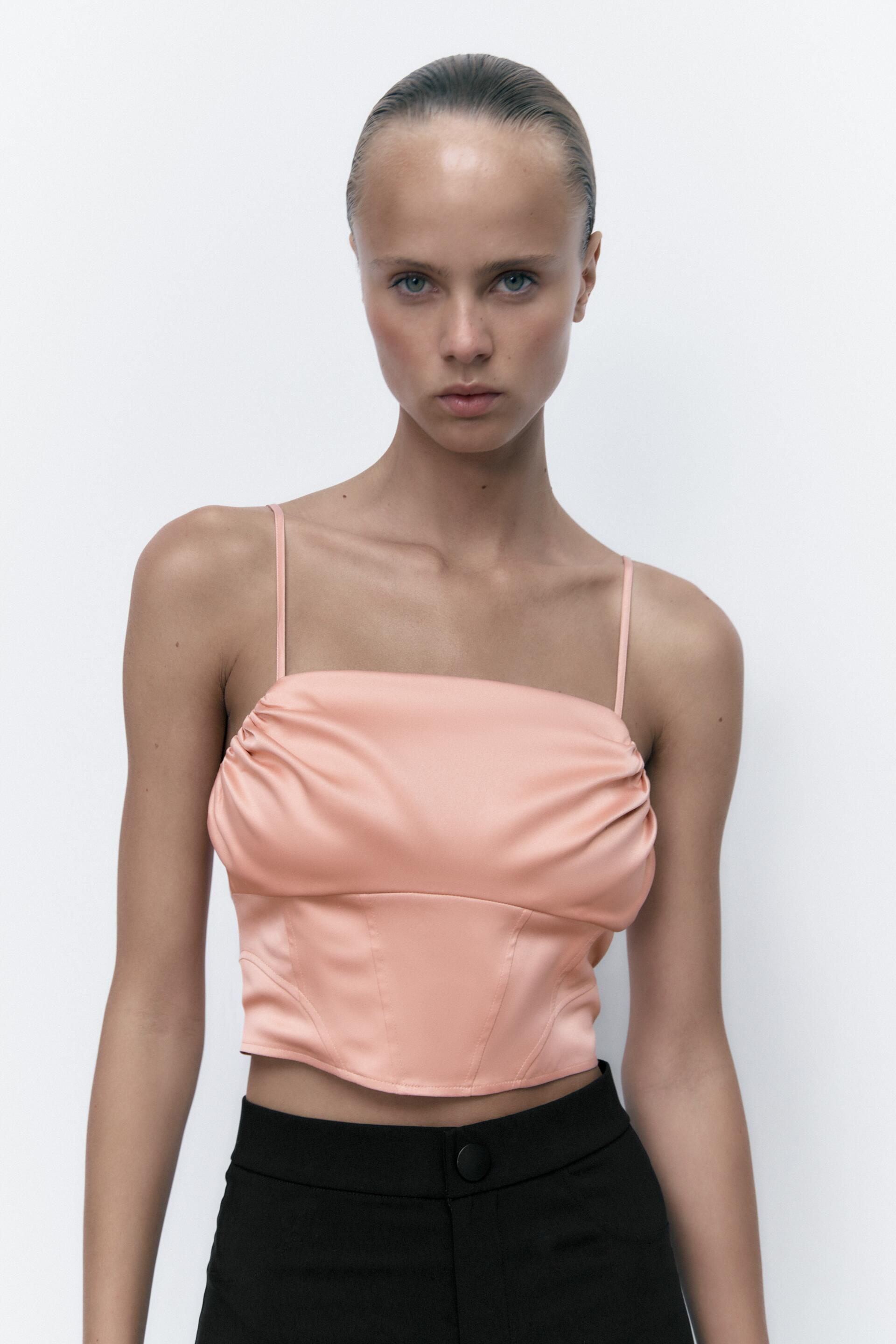 

Топ женский ZARA 01971164 розовый XS (доставка из-за рубежа), 01971164