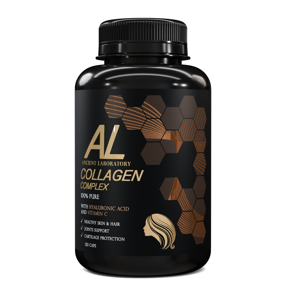Купить Коллаген Ancient Laboratory + Гиалуроновая кислота + Витамин C, 120 капсул