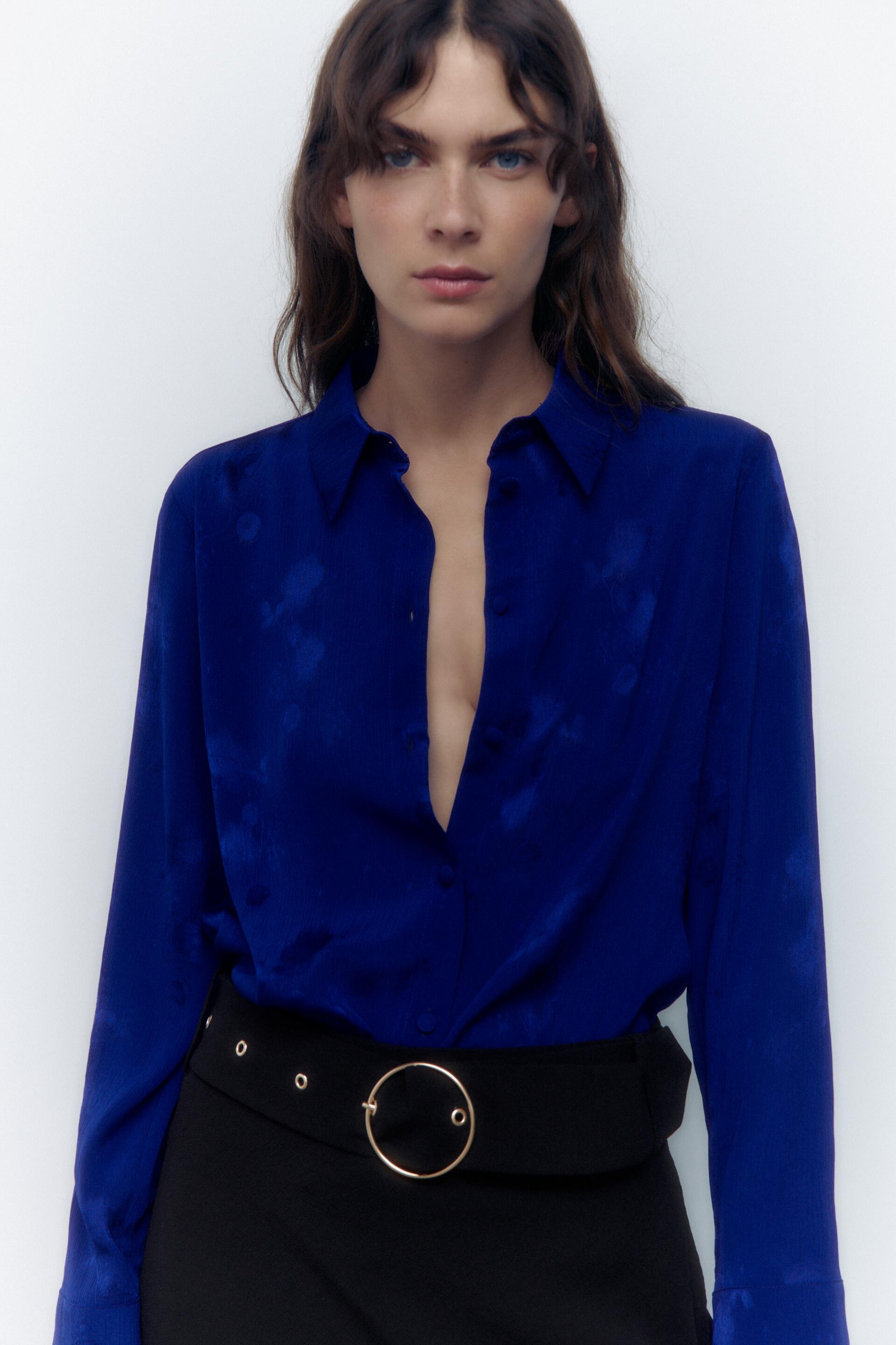 

Блуза женская ZARA 01971182 синяя XS, 01971182