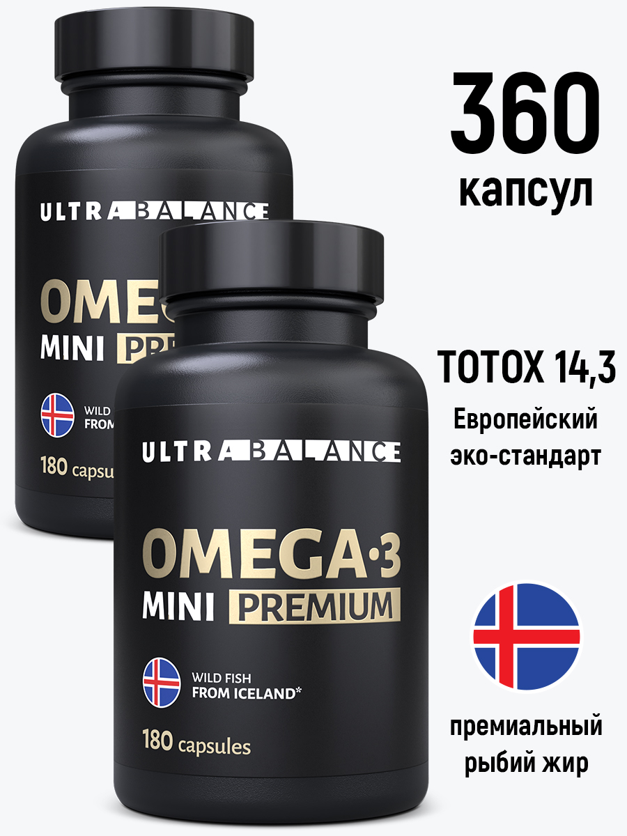 Омега 3 UltraBalance Omega3, рыбий жир, 360 капсул