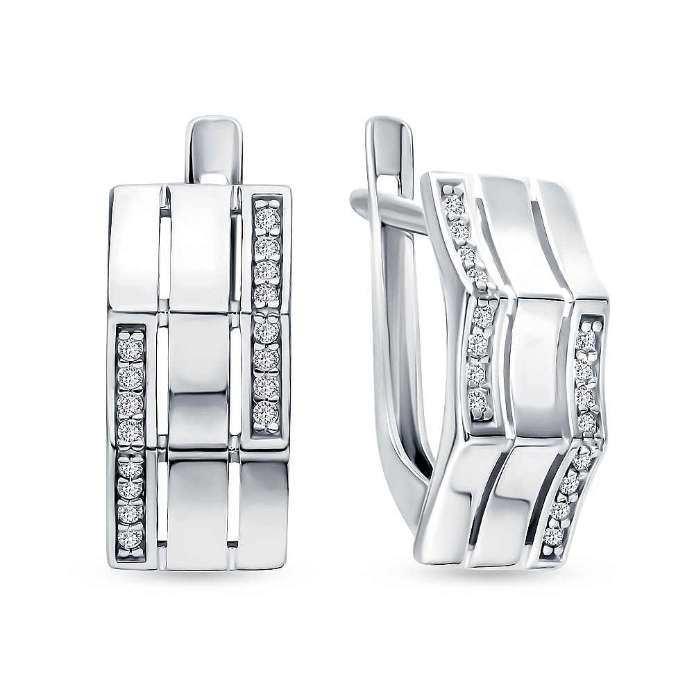 

Серьги из серебра 585Gold 702010905, фианит, 702010905