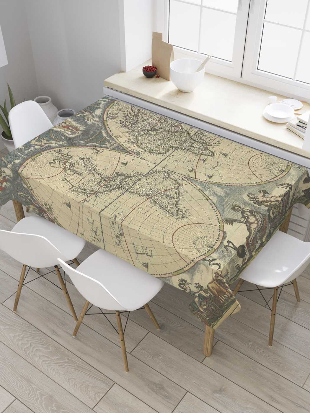 

Скатерть прямоугольная JoyArty "Два полушария" из сатена, 180x145 см, Коричневый, Два полушария