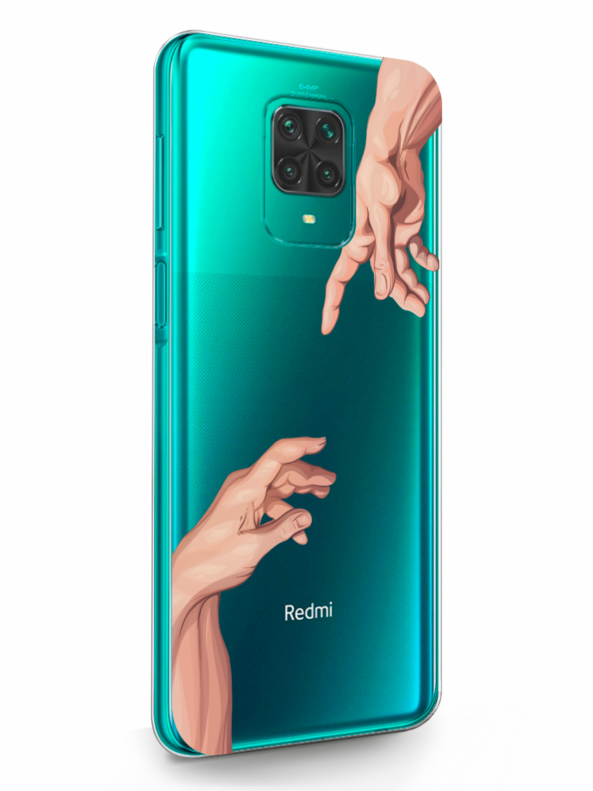 фото Чехол musthavecase для xiaomi redmi note 9 pro сотворение адама прозрачный