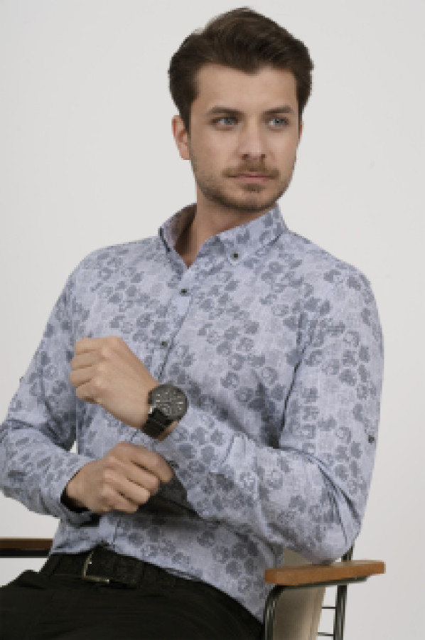 

Рубашка мужская Etikmen 145 голубая 2XL (доставка из-за рубежа), Голубой, 145