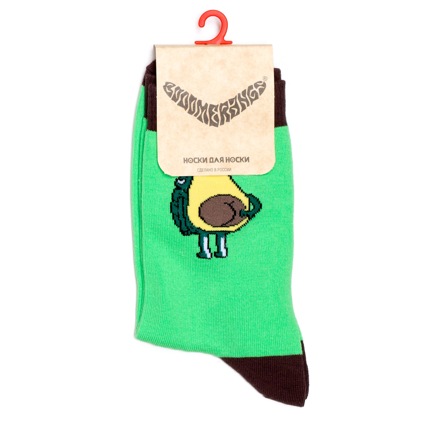

Носки унисекс BOOOMERANGS Booomerangs-Socks-Avozado зеленые 34-39, Booomerangs-Socks-Avozado