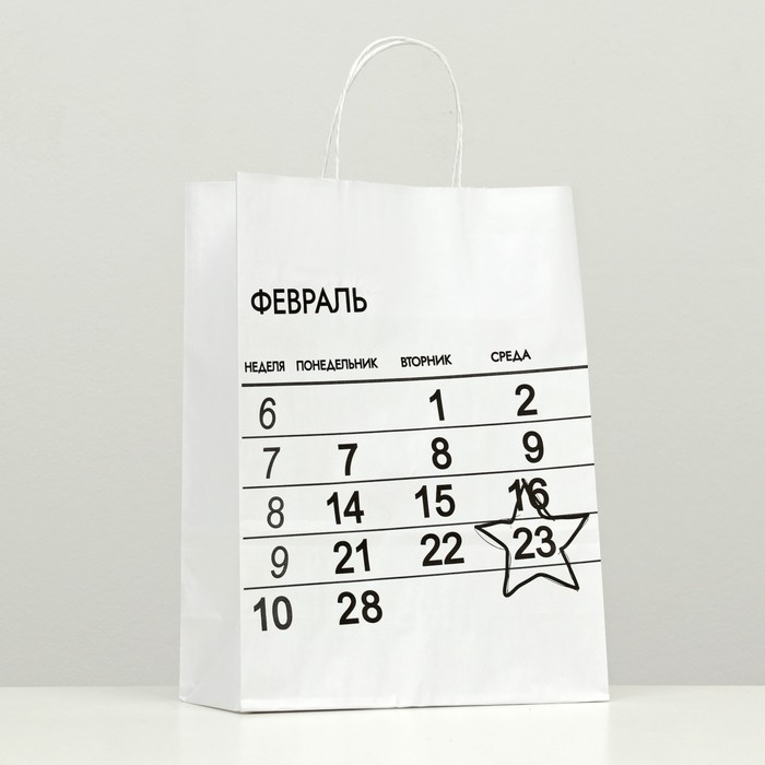 

Пакет подарочный "Февраль 23", 24 х 10,5 х 32 см