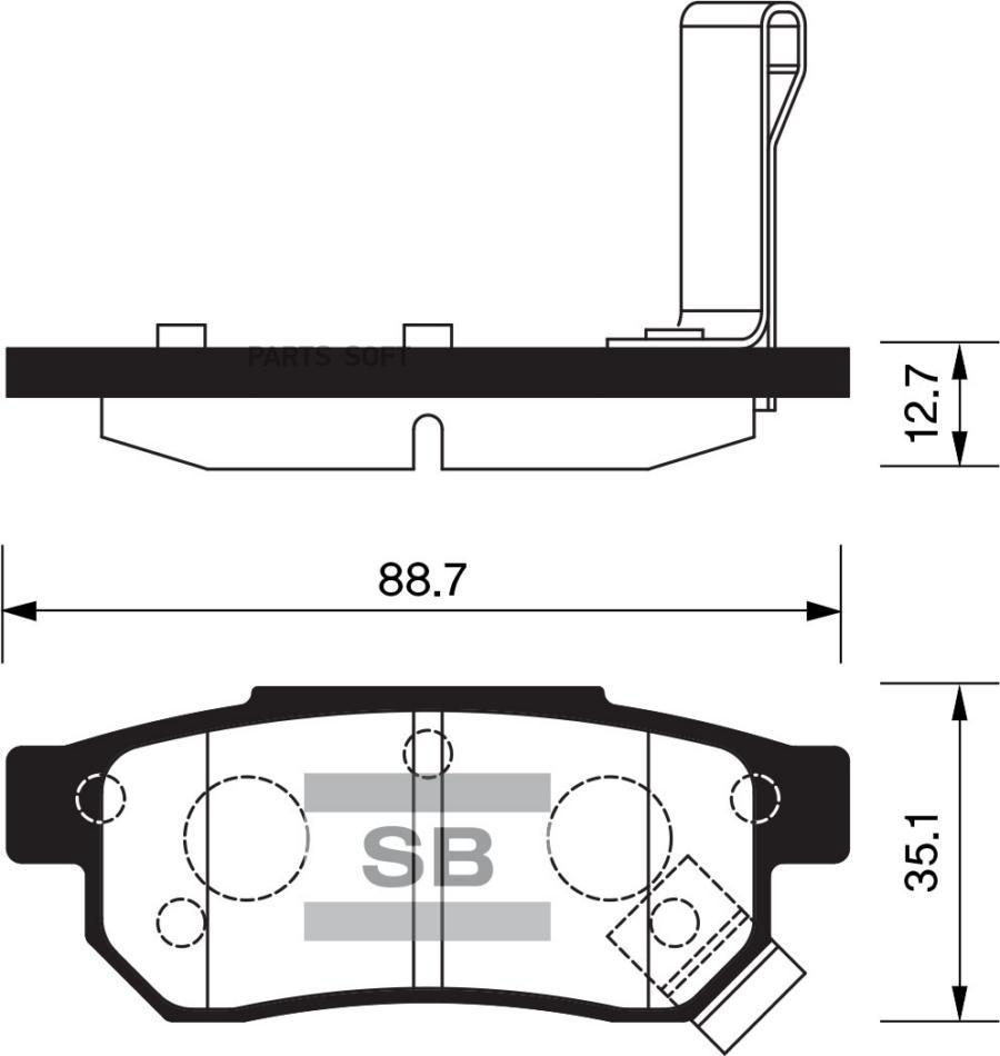 

Тормозные колодки Sangsin brake задние дисковые SP1265
