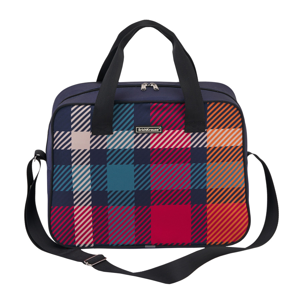 фото Дорожная сумка женская erichkrause tartan многоцветная, 38x29x20 см