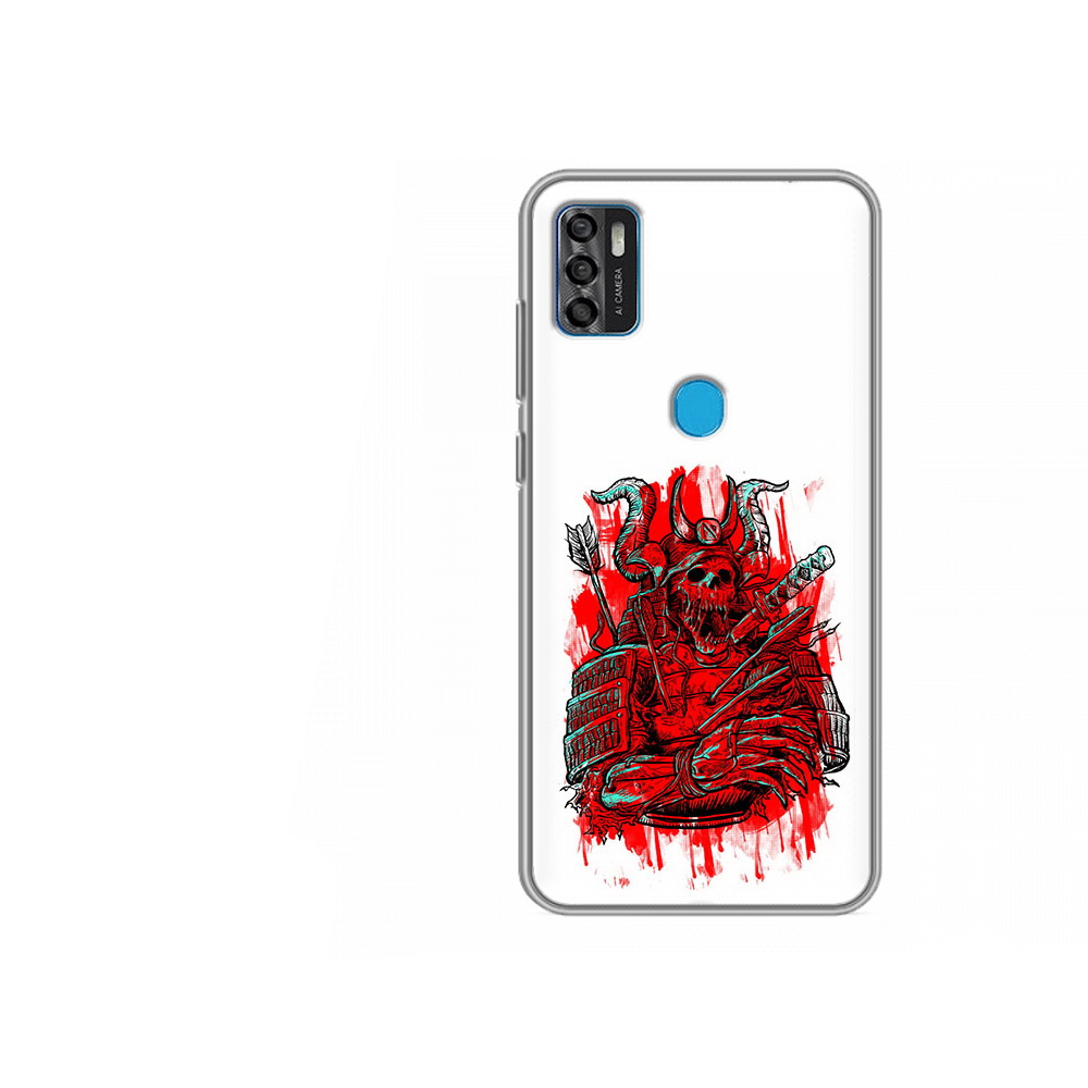 Чехол MyPads Tocco для ZTE Blade A7s 2020 красный скелет воин (PT158171.472.413)
