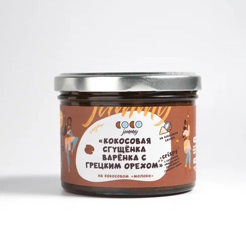 

Кокосовая паста COCOjammy "Кокосовая сгущенка Варёнка с грецким орехом", 220 г
