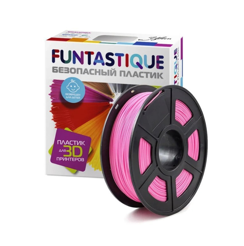 фото Пластик для 3d печати в катушке funtastique розовый (abs,1.75 мм,1 кг)