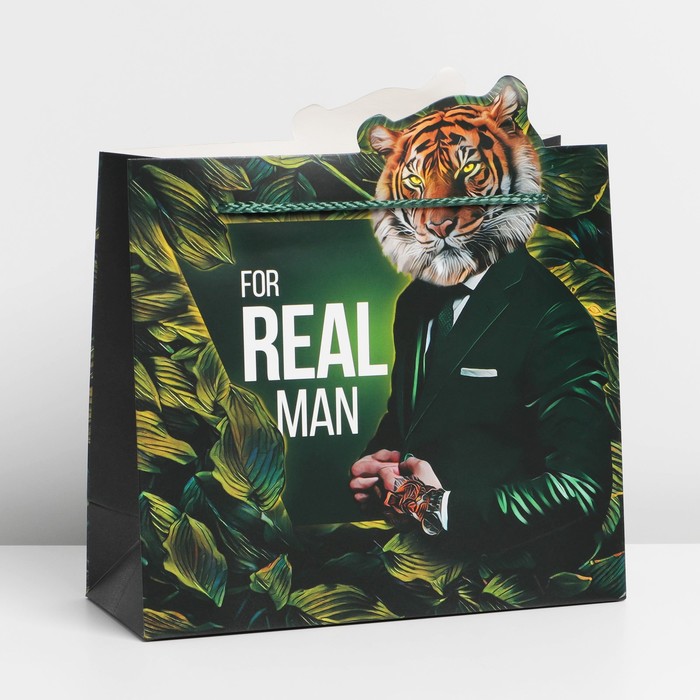 

Пакет подарочный «Real Man», 25 × 26 × 10 см, Коллекция упаковки "Мужская"