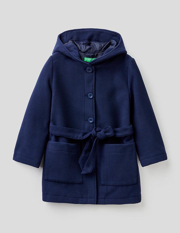 

Пальто для девочек Benetton цв. синий р.140, 21A_2ADQ53NE0