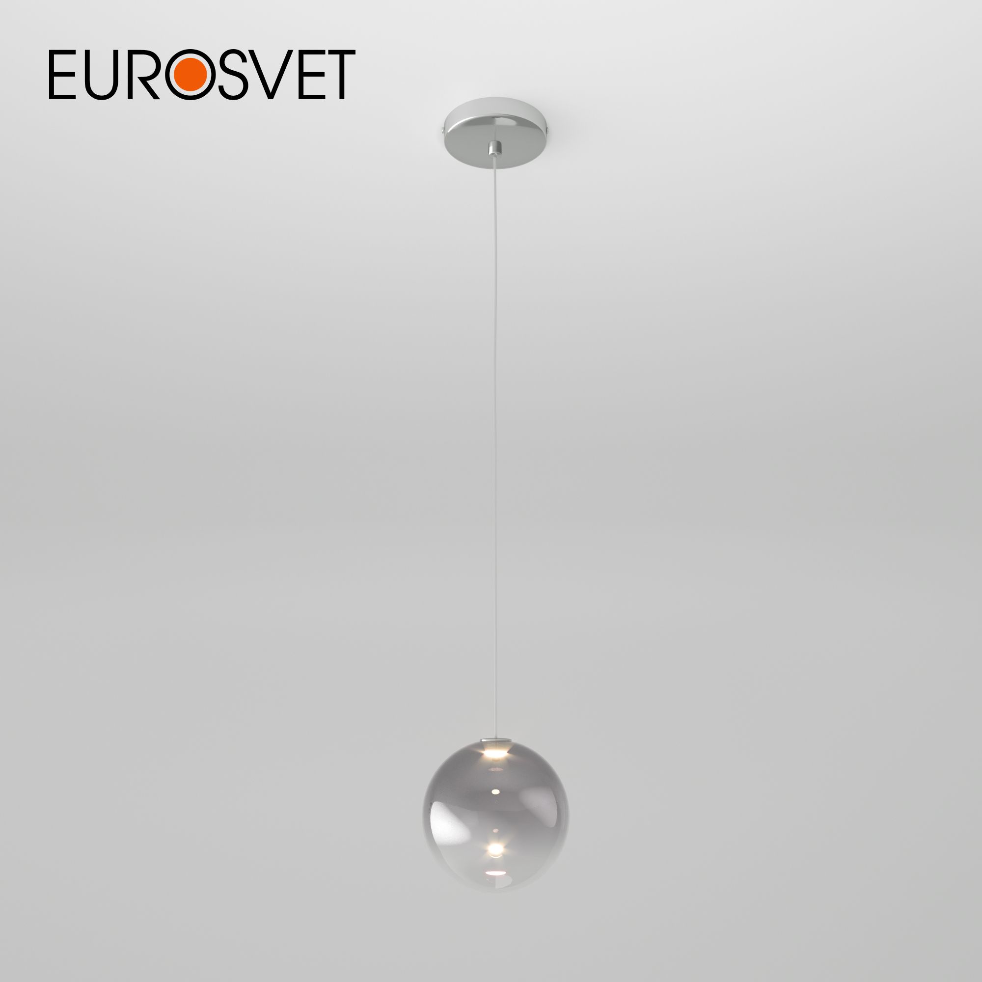 Подвесной светильник Eurosvet Wonder 50232/1 LED с дымчатым стеклянным плафоном 4200К