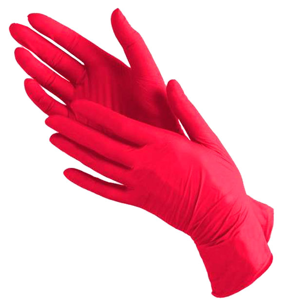 Перчатки нитриловые Benovy красные M 1 пара