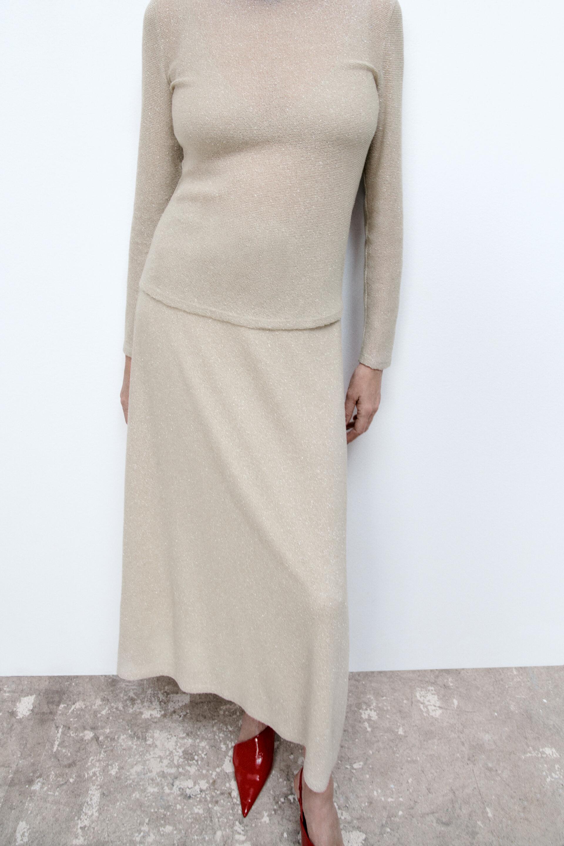 

Юбка женская ZARA 02298484 бежевая M, 02298484