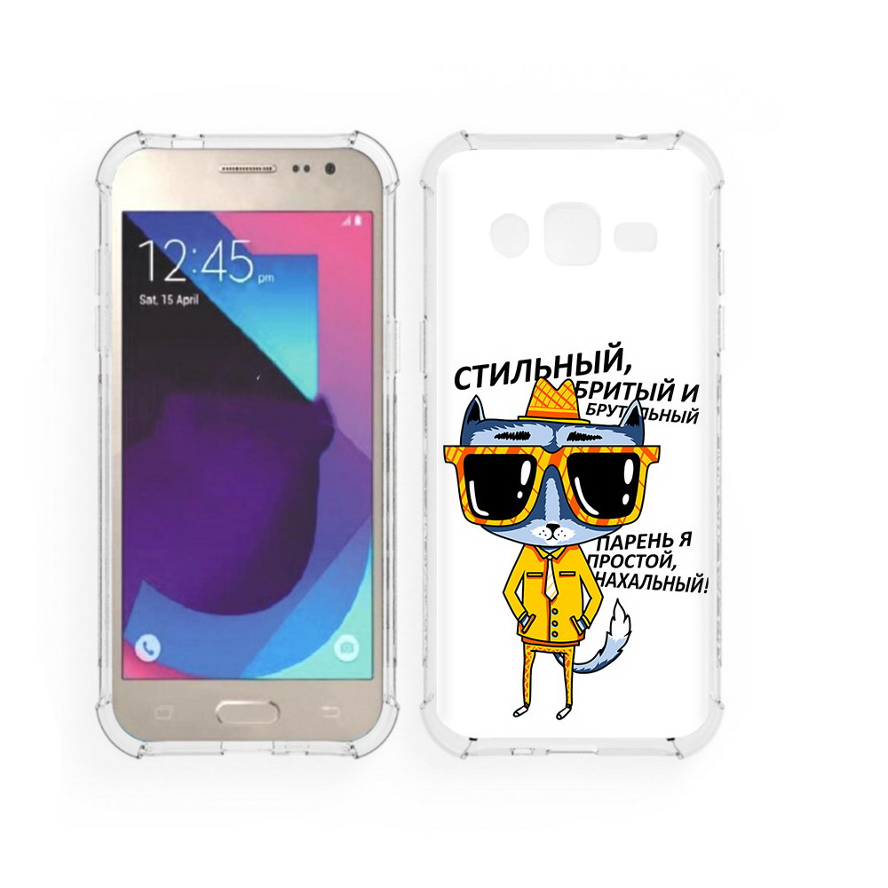 

Чехол MyPads Tocco для Samsung Galaxy J2 стильный кот (PT226924.572.625), Прозрачный, Tocco