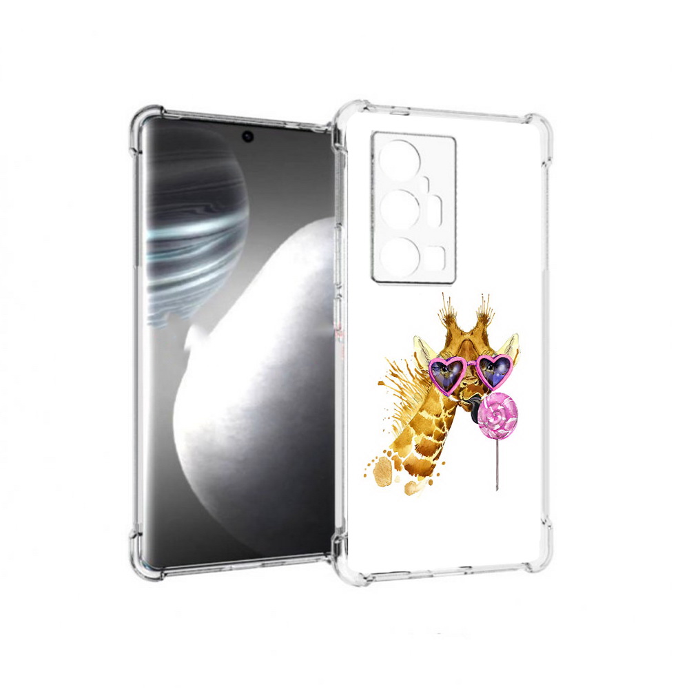 

Чехол MyPads Tocco для Vivo X7 Pro акварельный жираф (PT227071.403.217), Прозрачный, Tocco
