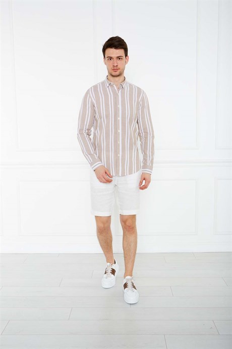 

Рубашка мужская VAGANZA 1523 бежевая 2XL (доставка из-за рубежа), Бежевый, 1523