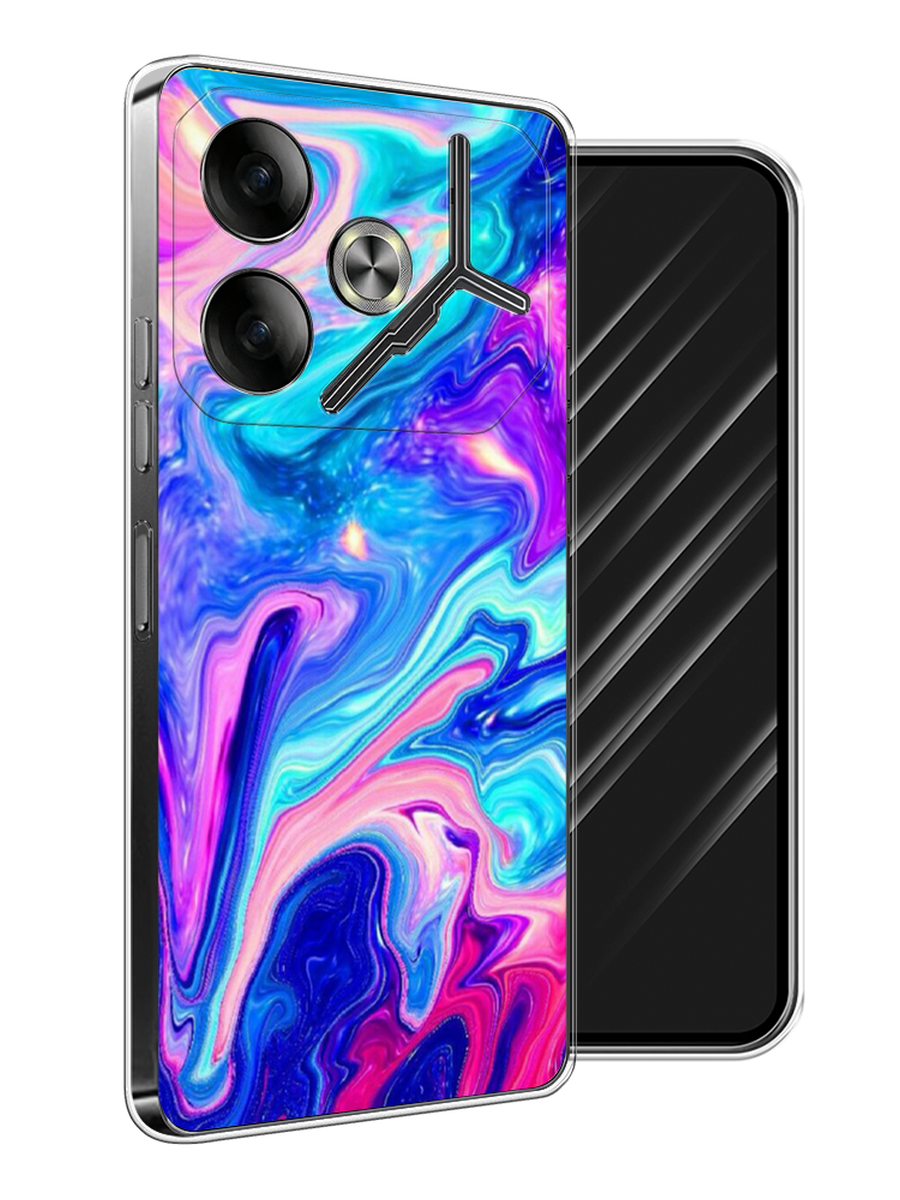 

Чехол Awog на Tecno Pova 6 "Потеки краски", Розовый, 305350-1