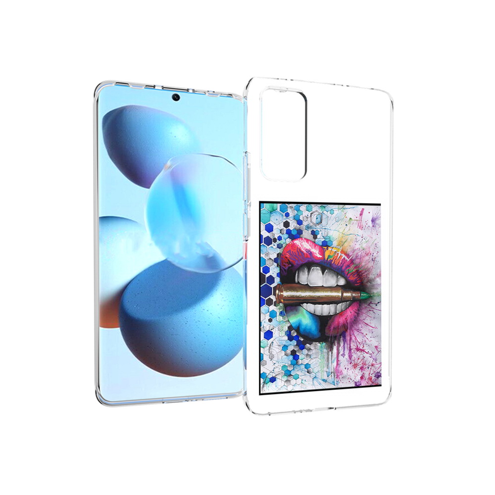 

Чехол MyPads Tocco для Xiaomi Mi Civi разноцветные губы с пулей (PT172370.274.571), Прозрачный, Tocco