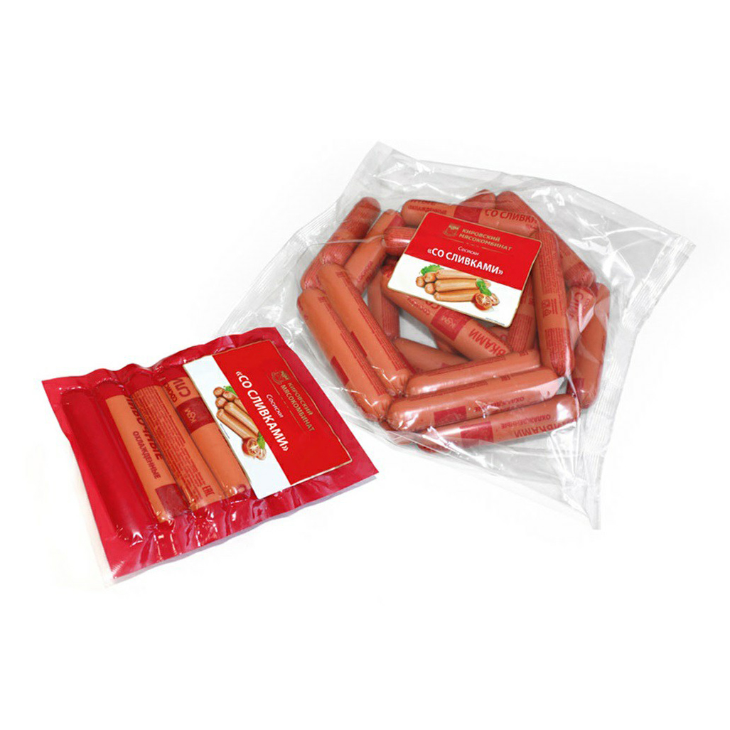 

Сосиски Кировский мясокомбинат со сливками 380 г