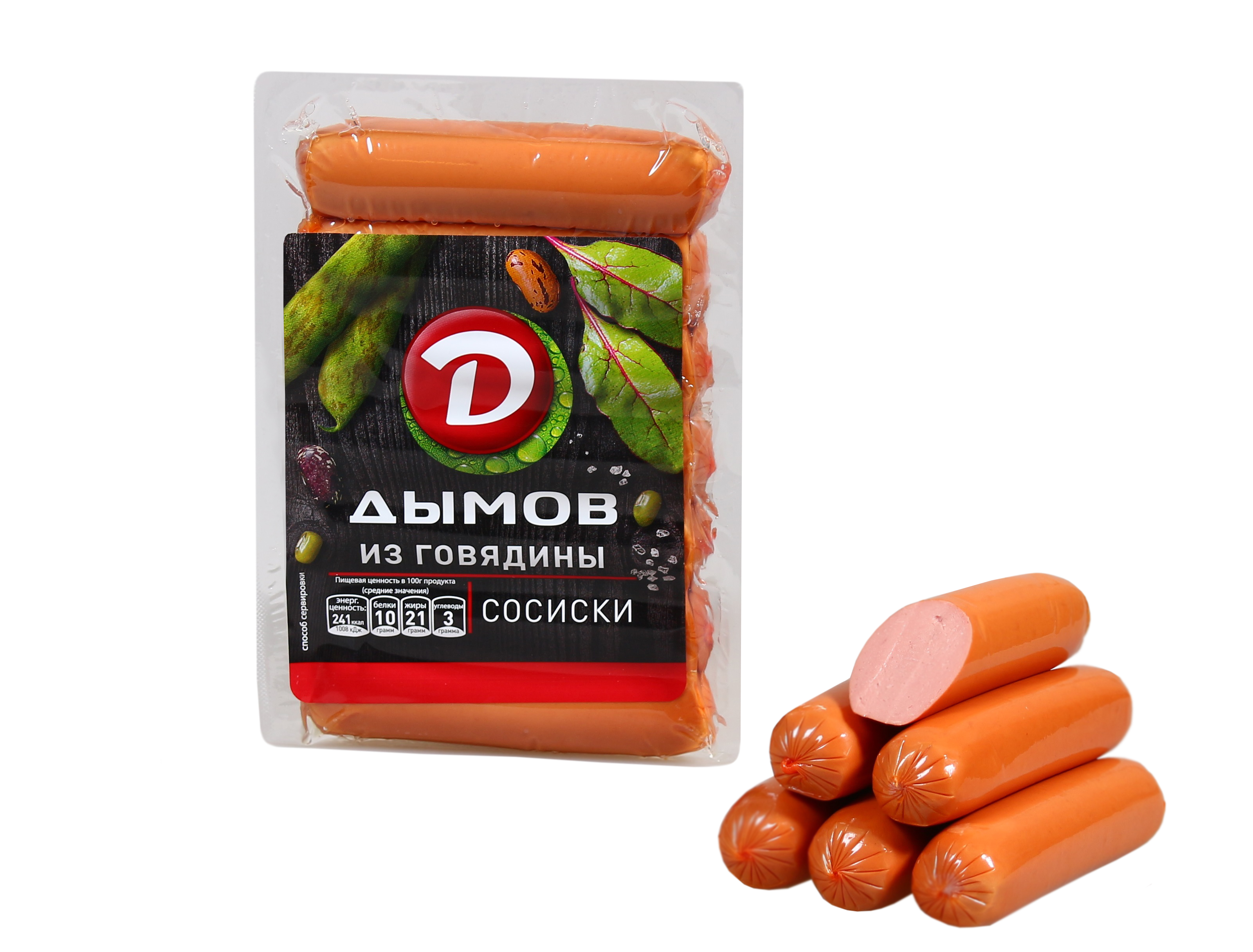 

Сосиски Дымов говяжьи 300 г