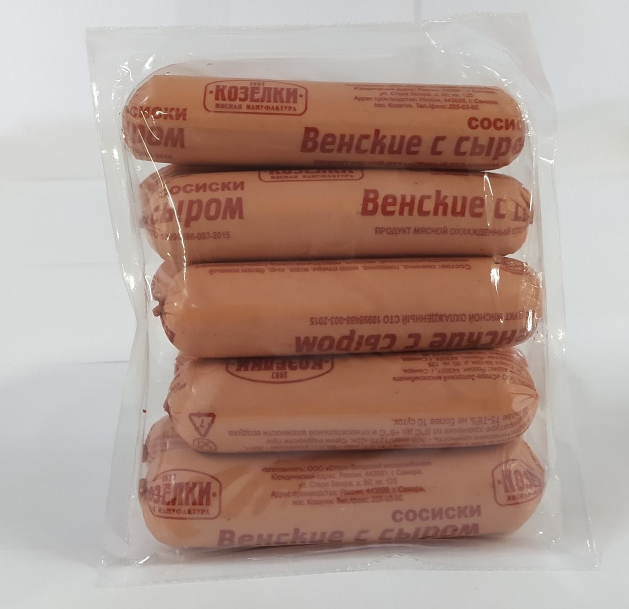 

Сосиски Козелки Венские с сыром 400 г