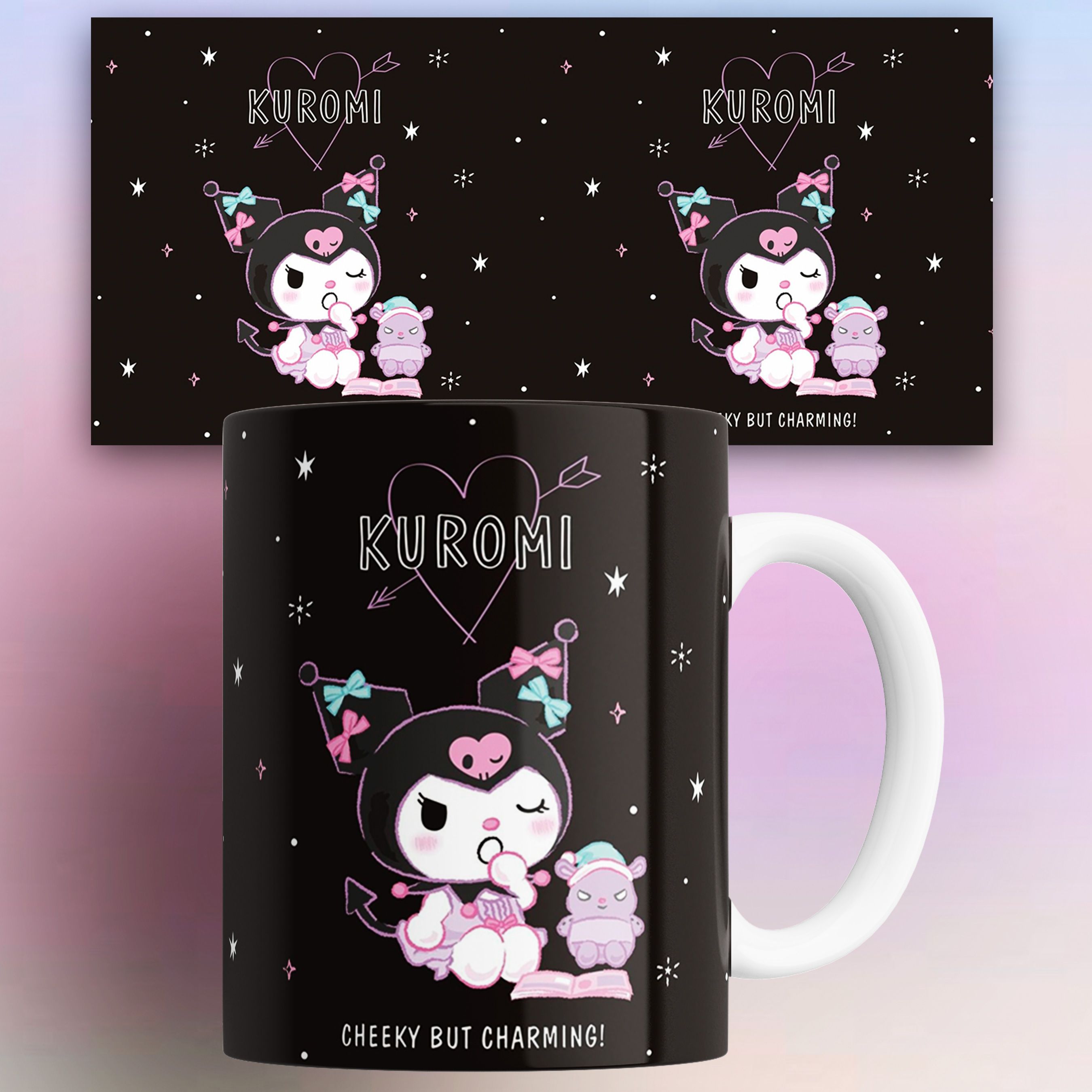 Кружка с принтом Хэллоу Китти Куроми Hello Kitty Kuromi