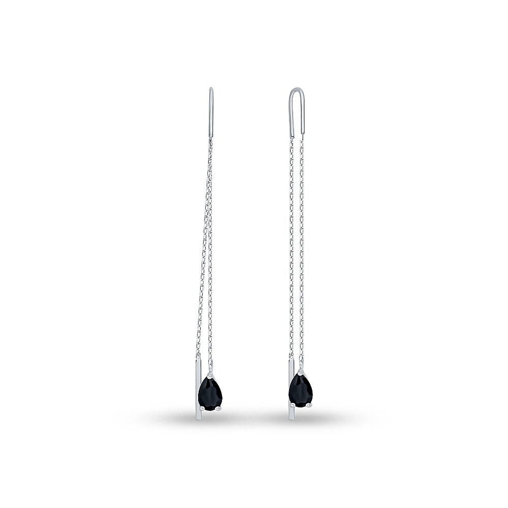 Серьги продевки из серебра с кварцем 585Gold 702011009