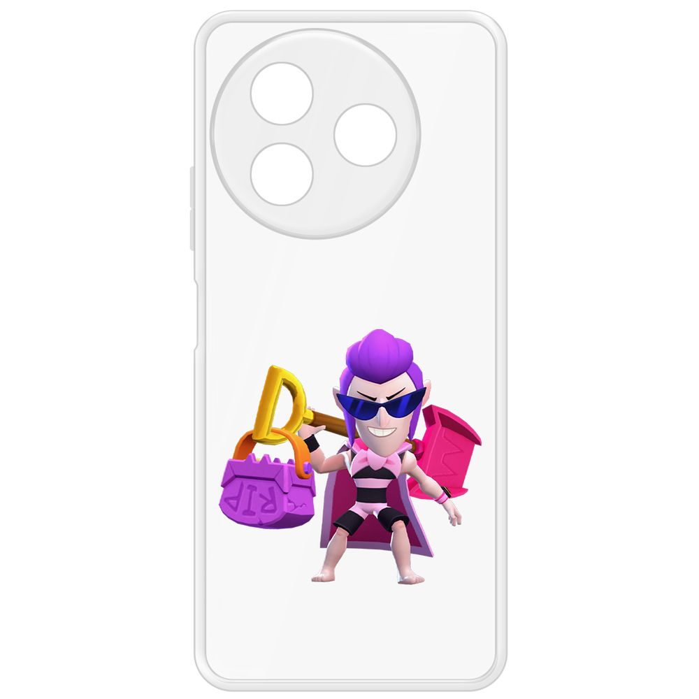 

Чехол-накладка Krutoff Clear Case Brawl Stars-Пляжный Мортис для Itel S24, Прозрачный