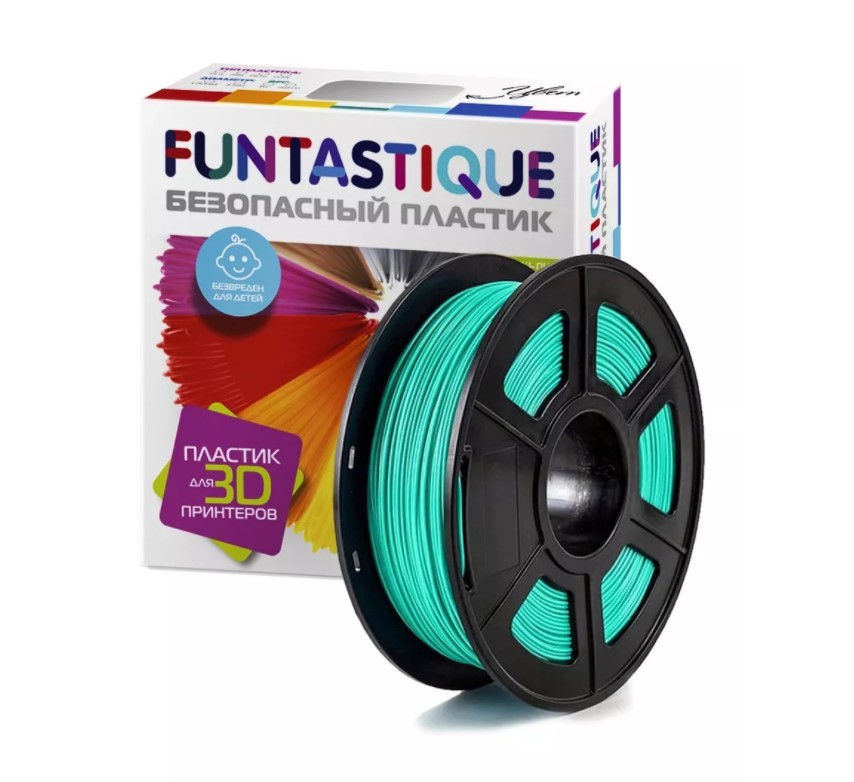Пластик для 3D печати в катушке Funtastique бирюзовый (ABS,1.75 мм,1 кг)