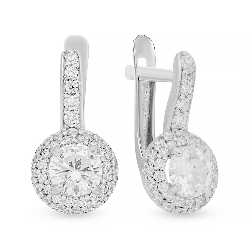 

Серьги из серебра 585Gold 702010923, фианит, 702010923