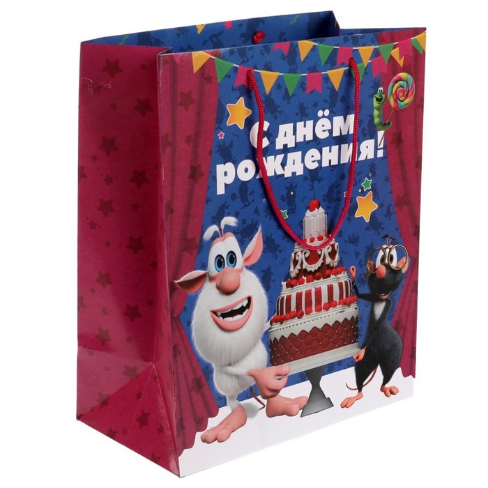 

Пакет подарочный «Буба: С днём рождения», 26 × 32 × 14 см, Буба