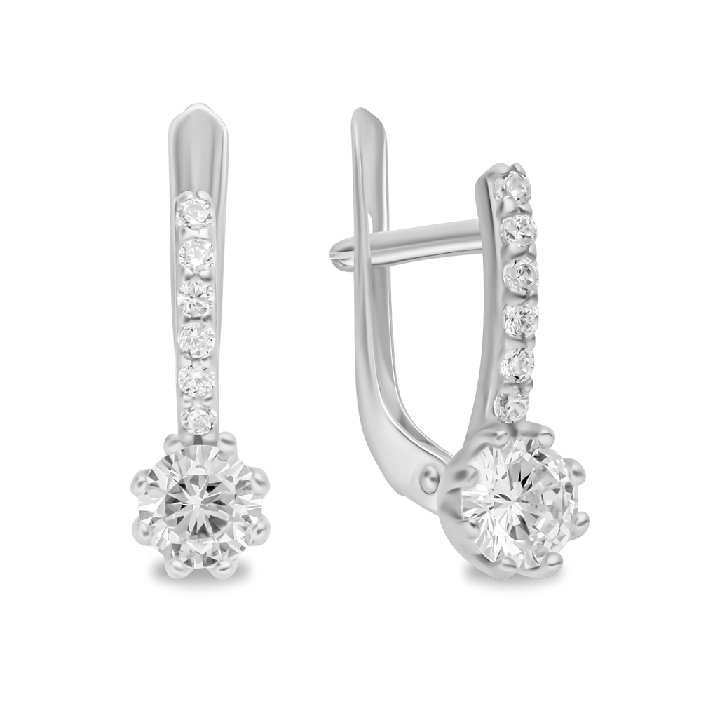 

Серьги из серебра 585Gold 702010924, фианит, 702010924