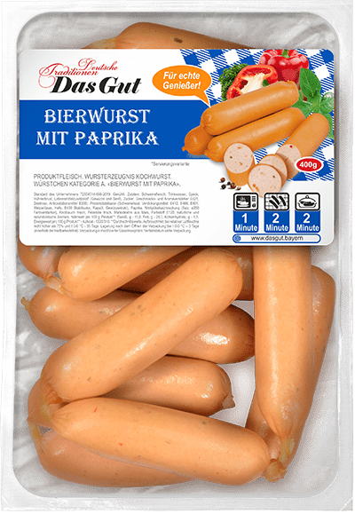 

Сосиски Das Gut Bierwurst mit Paprika 400 г