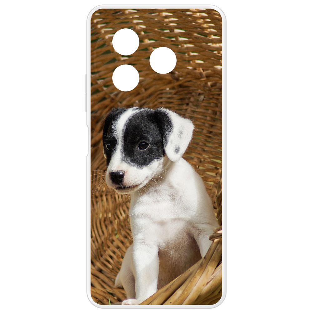 

Чехол-накладка Krutoff Clear Case Щенок в корзине для Itel S24, Прозрачный