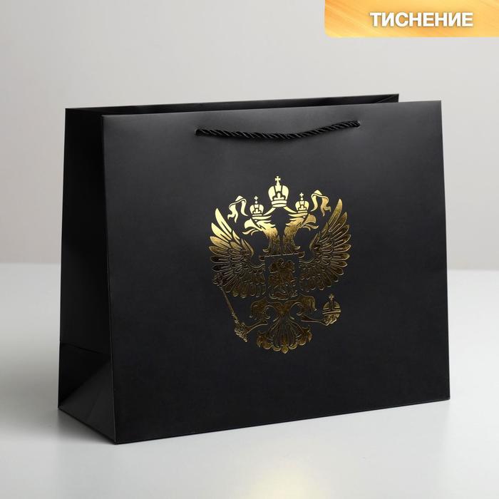 

Пакет подарочный «Герб России», 32  26  12 см 5288986, Коллекция упаковки LUX качества