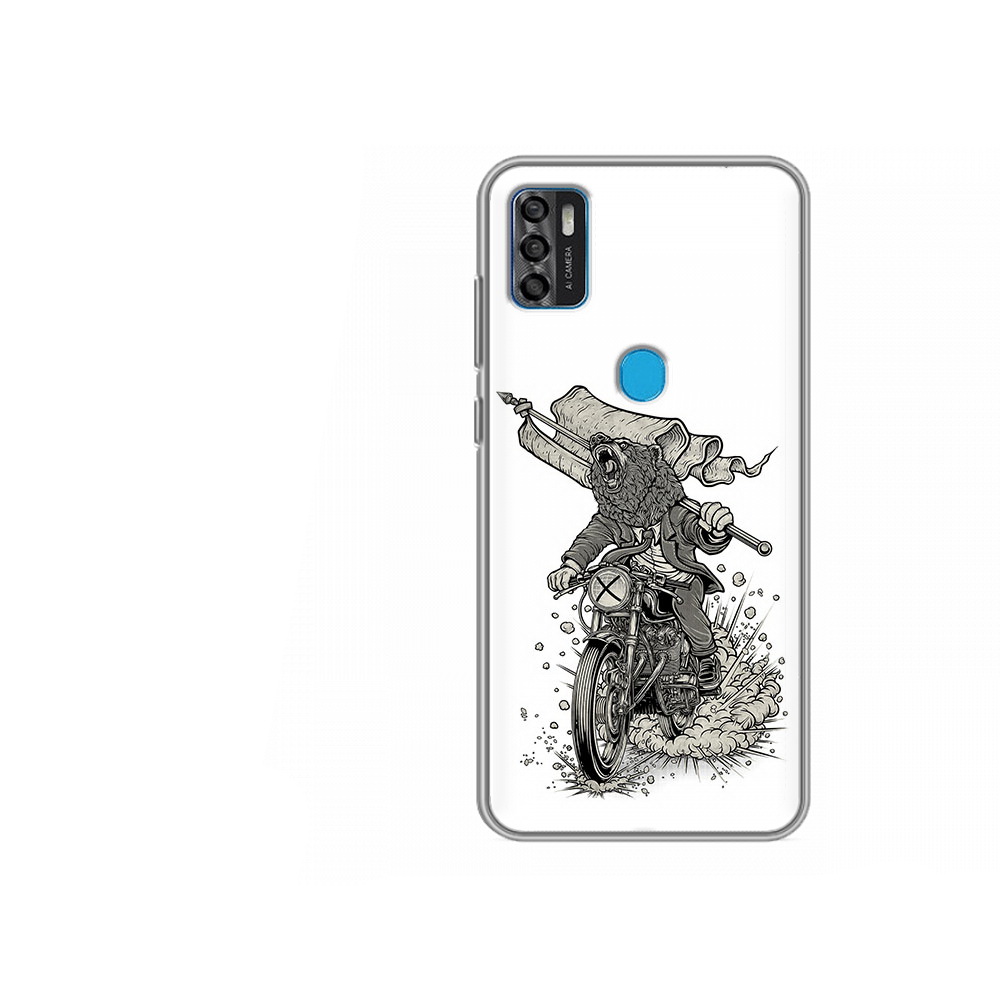 Чехол MyPads Tocco для ZTE Blade A7s 2020 медведь на мотоцикле (PT158171.472.467)