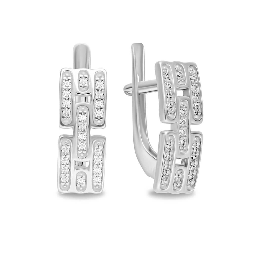 

Серьги из серебра 585Gold 702010974, фианит, 702010974