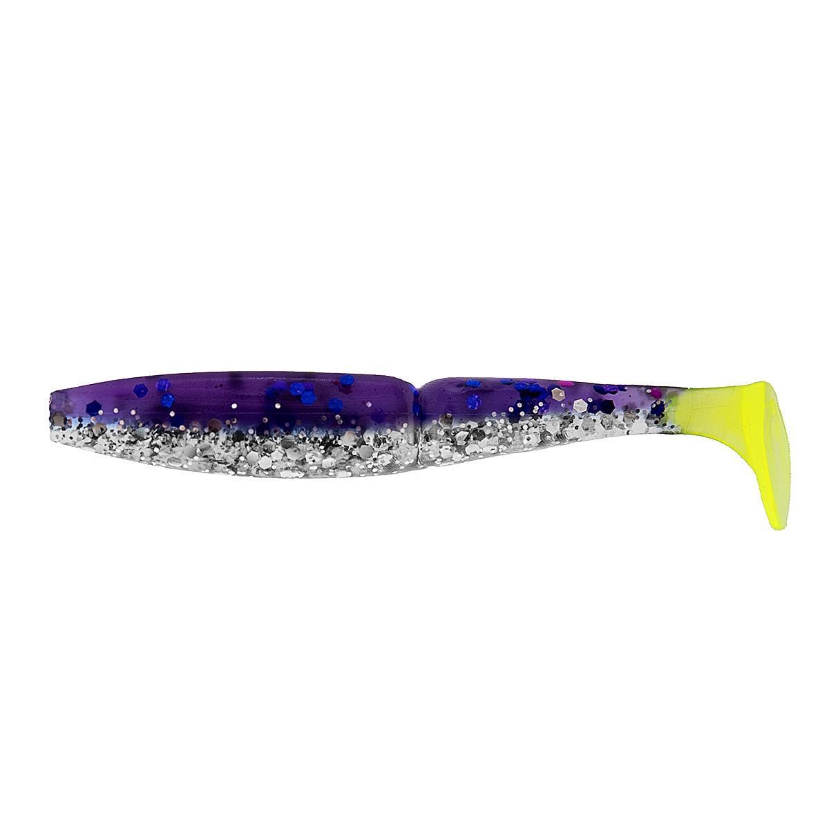 

Виброхвост Guru 3,0"/7,62 см Silver Sparkles & Fio LT 9шт. (HS-29-037) Helios, Фиолетовый;серебристый;желтый, Guru