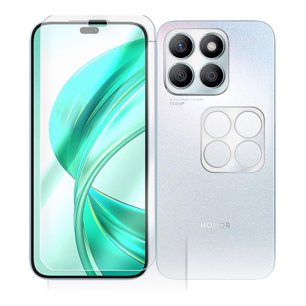 

Стекло защитное гибридное Krutoff для Honor X8b + защита камеры (2шт.)