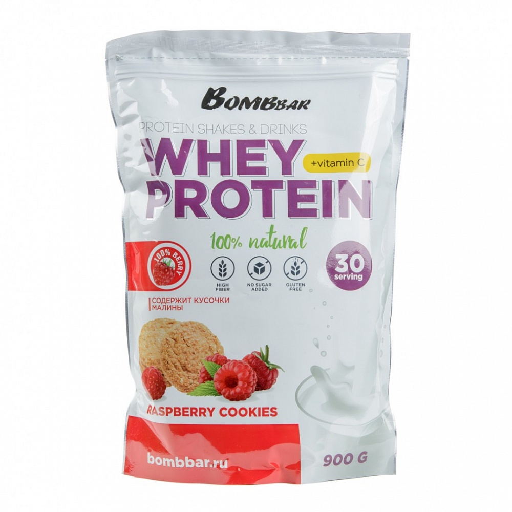 Сывороточный протеиновый коктейль Whey Protein 1,8кг (малиновое печенье)