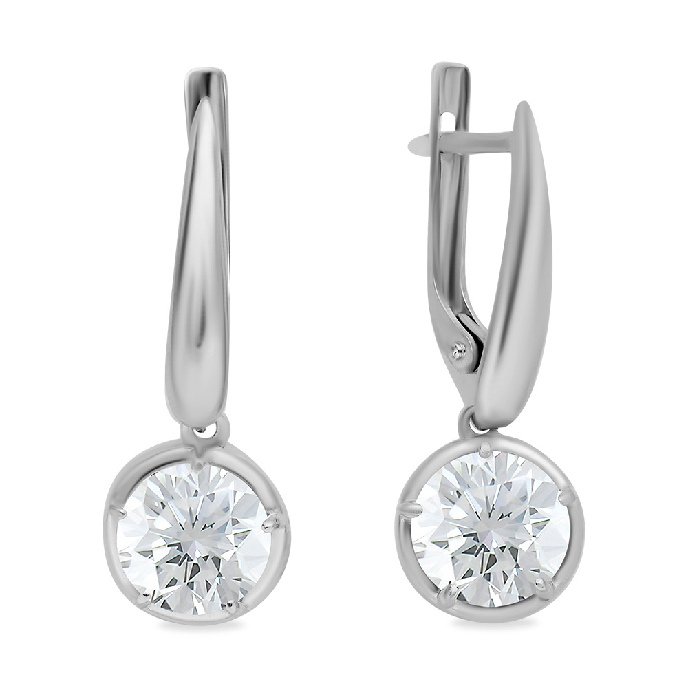 

Серьги подвески из серебра 585Gold 702010880, фианит, 702010880