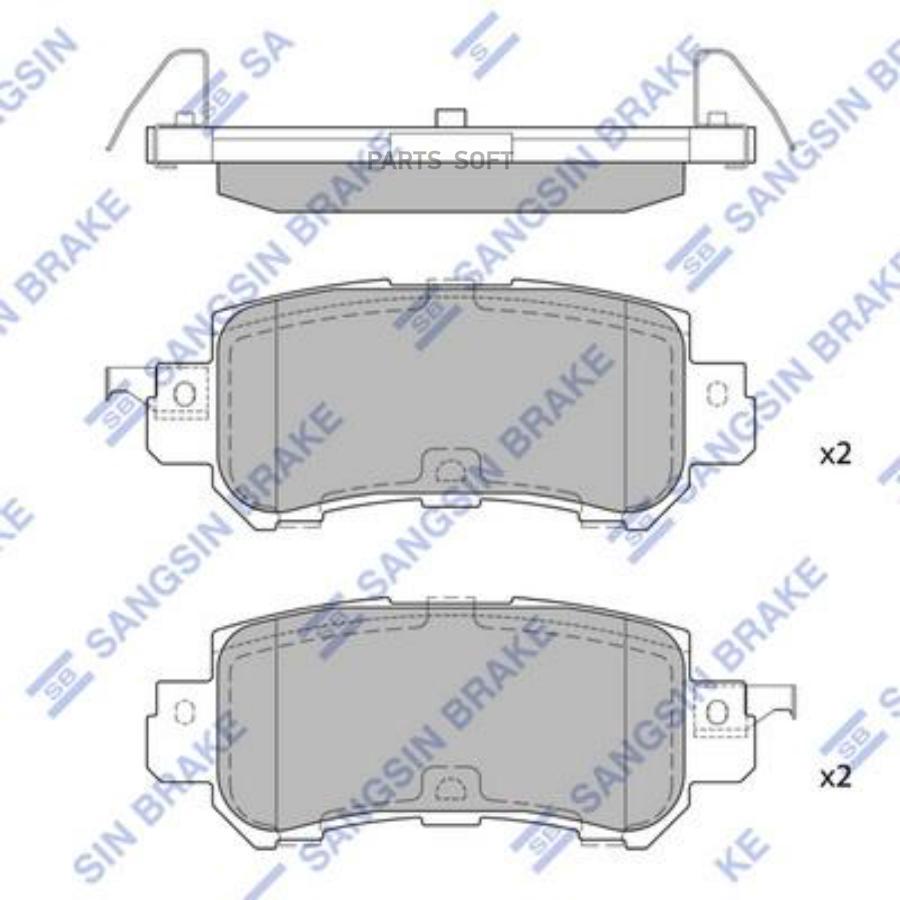 

Тормозные колодки Sangsin brake задние дисковые SP1672