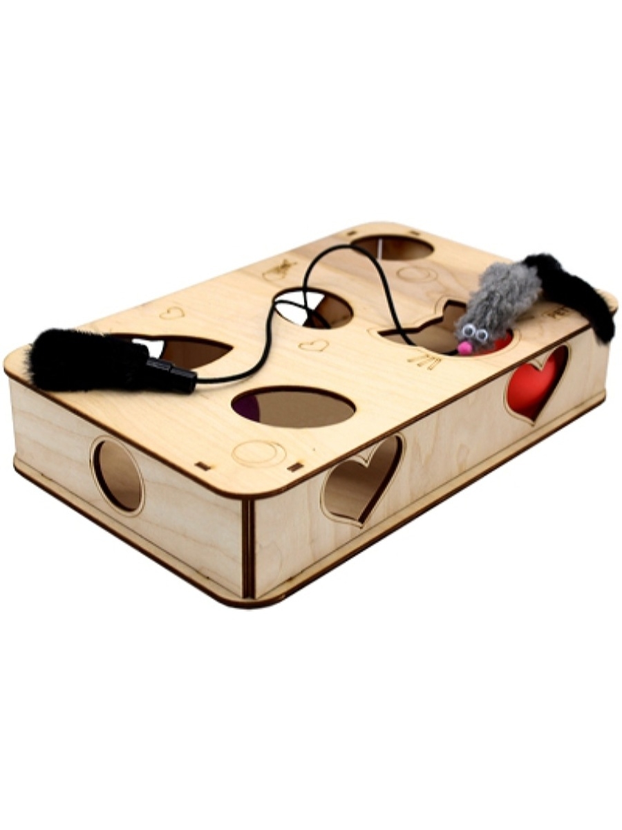 Игровой трек GoSi Прямоугольник с шариками и игрушкой для кошек 26 см