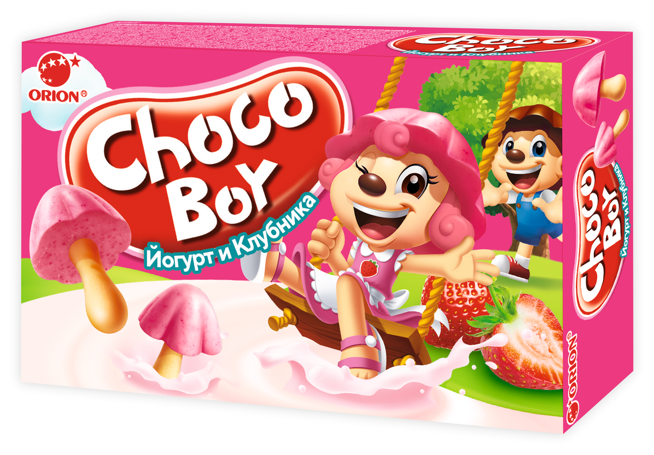 Печенье Orion Choco Boy Йогурт и Клубника, 40 г