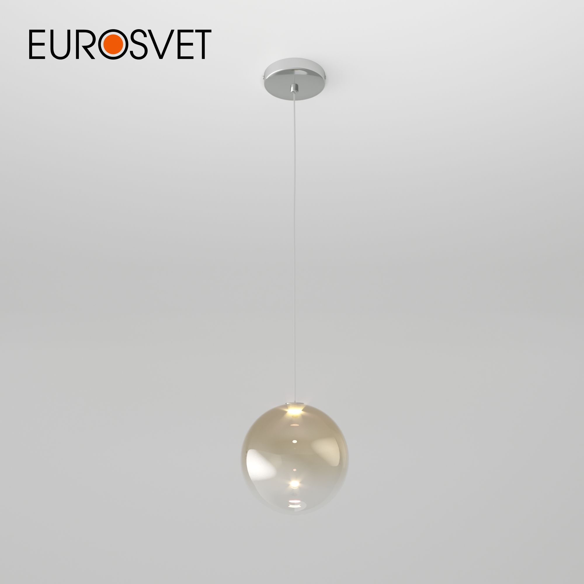Подвесной светильник Eurosvet Wonder 50231/1 LED с янтарным стеклянным плафоном 4200К